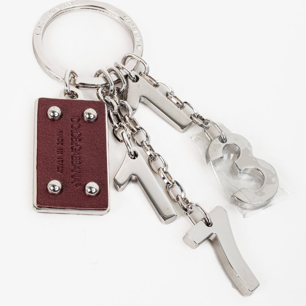 Dolce & Gabbana Number Silver Bag Charm Key Ring